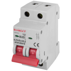 Модульний автоматичний вимикач e.mcb.stand.45.2.B25, 2р, 25А, В, 4,5 кА