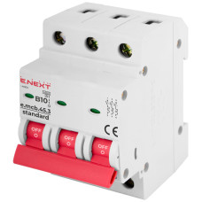Модульный автоматический выключатель e.mcb.stand.45.3.B10, 3р, 10А, В, 4,5 кА
