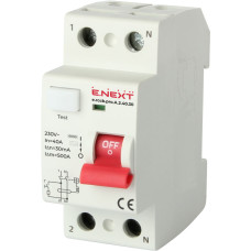 Выключатель дифференциального тока e.rccb.pro.A.2.40.30, 2р, 40А, 30мА, тип А