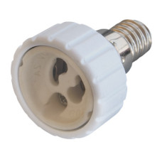 Переходник e.lamp adapter.Е14/GU10.white, из патрона Е14 на GU10, пластиковый