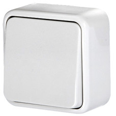 Переключатель одноклавишный лестничный e.touch.1121.w.blister для наружного монтажа, белый, в блистерной упаковке