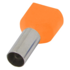 Ізольований наконечник e.terminal.stand.te.2.0.75.orange (TE7508 orange) 2x0,75  кв.мм, помаранчевий