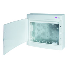 Щит пласт. зовнішн. вик. ECT 2x18PO MEDIA (8xRJ, розетка 230В, білі дверцята)