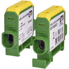 Вводная силовая клемма EDBJ-1x35-1x35/PE (125A, 1000V AC/1500V DC, IN: 1x35, OUT: 1x35, окт.-зел.)