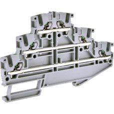 Клемма пружинная трехуровневая ESH-EFT.2 (2,5 мм2, серая, push-in)