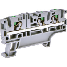 Клемма пружинная ESH-EFC.4/1+2 (4 мм2, серая, 1вх.+2вых., push-in)