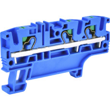 Клемма пружинная ESH-EFC.4/1+2B (4 мм2, синяя, 1вх.+2вых., push-in)