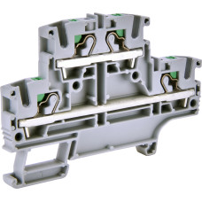 Клемма пружинная двухуровневая ESH-EFD.4 (4 мм2, серая, push-in)