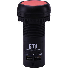 Кнопка моноблочна заглиблена ECF-11-R (1NO+1NC, червона)