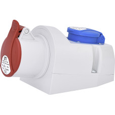 Розетка комбинированная (силовой разъем) EZCZ-S-1643 IP44 (16A, 400V/230V, 3P+PE/EE 16S Schuko)