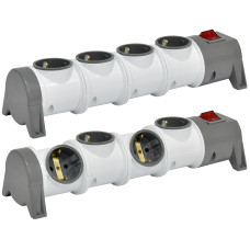 Блок для поддувателя 4-местный EC4-EMP (4x2Р+РЭ, Щуко, пустой, IP20, 16А, 250В)