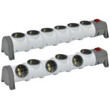 Блок для поддувателя 6-местный EC6-EMP (6x2Р+РЭ, Щуко, пустой, IP20, 16А, 250В)