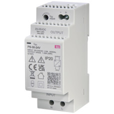 Блок живлення PS-30-24 (Вхід: 100-250V AC; Вихід: 24V DC/30W/1,25A)