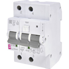 Диф. автоматичний вимикач KZS-AFDD 3M2p C 16/0,03 тип A (10kA, з захистом від дугов. замик.)