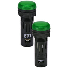 Лампа сигнальна LED матова ECLI-16-024C-G 24V AC/DC (Ø16мм, зелена)