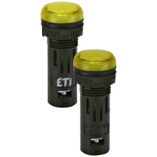 Лампа сигнальна LED матова ECLI-16-024C-Y 24V AC/DC (Ø16мм, жовта)