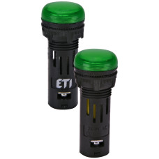 Лампа сигнальна LED матова ECLI-16-240A-G 240V AC (Ø16мм, зелена)