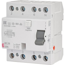 Реле диференційне (ПЗВ) 4р EFI6-P4 25/0,03 тип A (6kA)