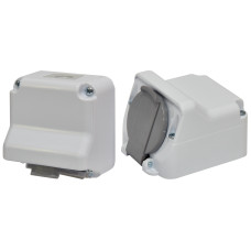 Розетка 1-на кутова PRE-1 (2Р+РЕ, Schuko, IP44, 16A, 250V, полікарбонат)