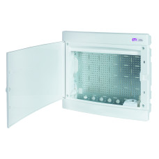 Щит пласт. внутрішн. вик. ECM 2x18PO MEDIA (8xRJ, розетка 230V, білі дверцята)
