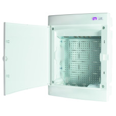 Щит пласт. внутрішн. вик. ECM24PO MEDIA (4xRJ, розетка 230V, білі дверцята)