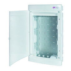 Щит пласт. внутрішн. вик. ECM36PO MEDIA (4xRJ, розетка 230V, білі дверцята)