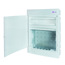 Щит пласт. внутрішн. вик. ECT 3x18PO MEDIA-MOD (DIN_18 мод., 8xRJ, розетка 230V, білі дверцята)