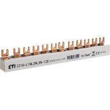 Шина живлення IZ 16/L1NL2NL3N/12 (16мм2, 3P+N, 0.22м, Fork, 12mod.)
