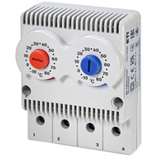 Термостат EF-TER2-NC/NO (-10+80°C, 1NC/1NO, 10A, 110-250VAC, 60VDC)