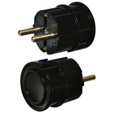 Вилка угловая ППБ-90 (2Р+РЭ, поликарбонат, IP20, чёрная)