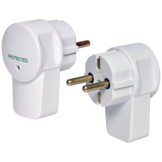 Вилка угловая с защитой PPZW-90 (2Р+РЭ, поликарбонат, IP20, белая)