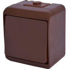 Вимикач 1-клавішний VHE-1-KR (коричневий, IP54)