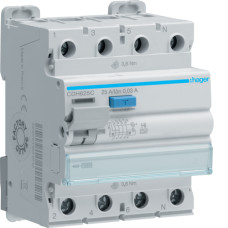 Пристрій захисного відключення (ПЗВ) 4P 10kA 25A 30mA A-Hi