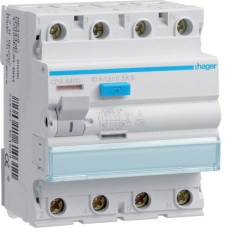 Пристрій захисного відключення (ПЗВ) 4P 6kA 40A 300mA A S