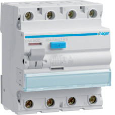 Пристрій захисного відключення (ПЗВ) 4P 6kA 63A 100mA A S