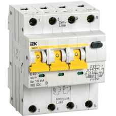 Автоматичний вимикач диференціального струму АВДТ34 C40 100мА IEK