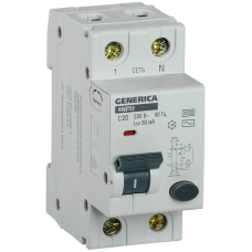 Автоматичний вимикач диференціального струму АВДТ32 C20 GENERICA