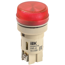 Лампа ENR-22 сигнальна d22мм червоний неон/240В цилиндр IEK