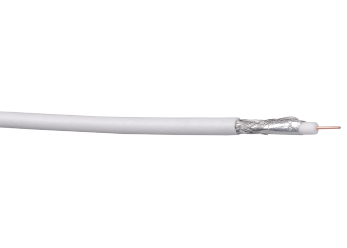 ITK Кабель зв'язку коаксіальний RG6, 75 Ом, FPE, PVC, 305м, білий