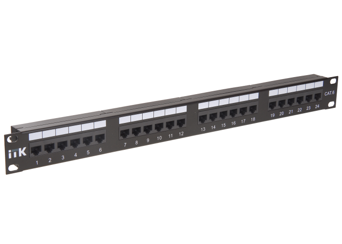 ITK 1U патч-панель кат.6 UTP, 24 порти (Dual)