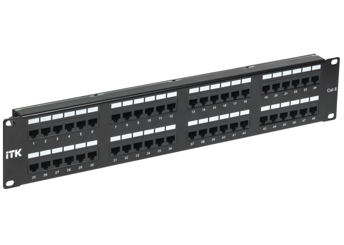 ITK 2U патч-панель кат.6 UTP, 48 портів (Dual)