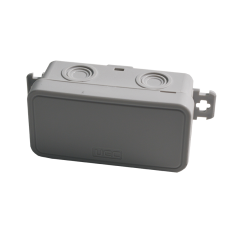 Коробка монтажна для відкритого встановлення без отворів 78х36х34 мм (зовн. 85х43х38 мм) IP54 сіра UEC