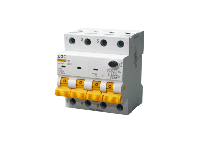 Автомат дифференциальной защиты SB-R9NE 4P C 06A 10mA Тип AC 6kA UEC Автомат дифференциальной защиты SB-R9NE 4P C 06A 10mA Тип AC 6kA UEC
