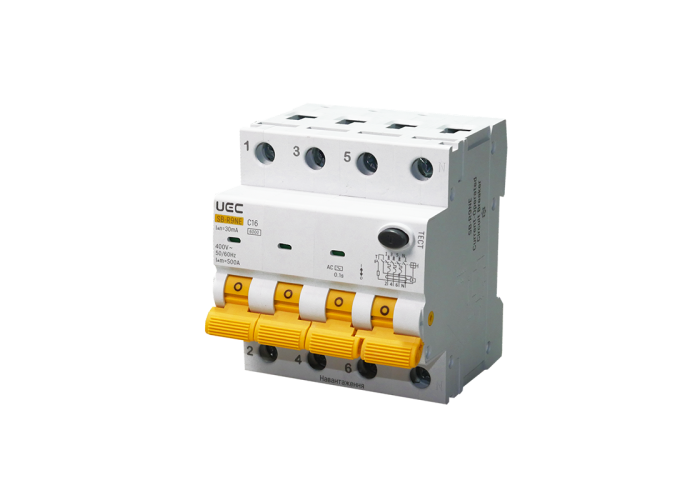 Автомат дифференциальной защиты SB-R9NE 4P C 16A 30mA Тип AC 6kA UEC Автомат дифференциальной защиты SB-R9NE 4P C 16A 30mA Тип AC 6kA UEC