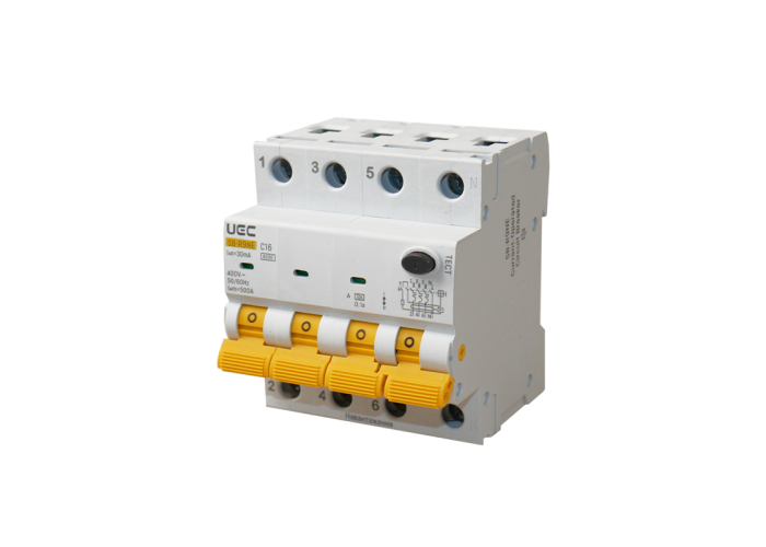 Автомат дифференциальной защиты SB-R9NE 4P C 16A 30mA Тип A 6kA UEC Автомат дифференциальной защиты SB-R9NE 4P C 16A 30mA Тип A 6kA UEC
