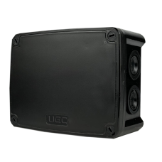 Коробка монтажна для відкритого встановлення 146х105х65 мм (зовн.162х122х68 мм) IP66 із скобами чорна UEC