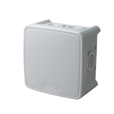 Коробка монтажна для відкритого встановлення 75х75х48 мм (зовн. 90х90х51 мм) IP65 із скобами сіра UEC