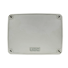 Коробка монтажна для відкритого встановлення без отворів 146х105х65 мм (зовн.162х122х68 мм) IP67 із скобами сіра UEC