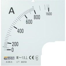 Шкала 800/5А до амперметра А-96-6