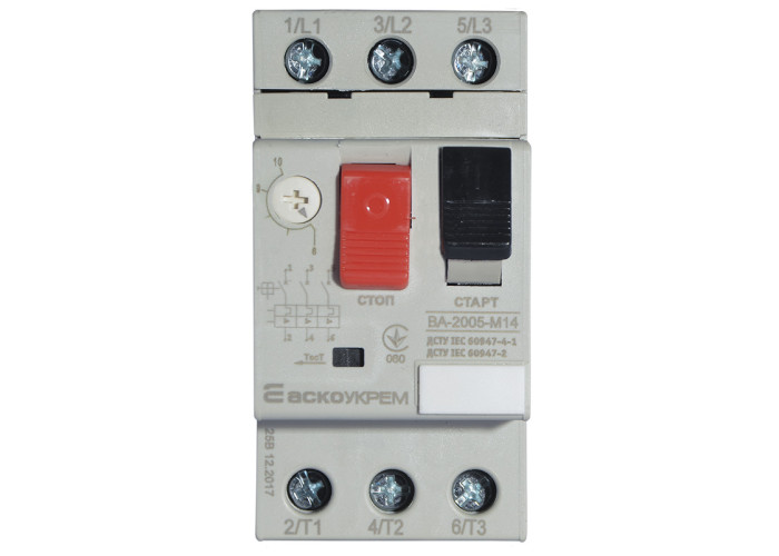 Автоматичний вимикач захисту двигуна УКРЕМ ВА-2005 М14